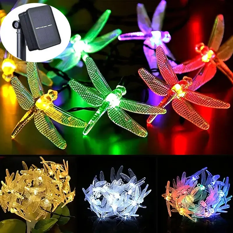 1pc 5M20LEDs Libelle Solar Lichterketten Im Freien Wasserdichte 8 Modi Libelle Lichterkette Für Home Terrasse Garten Hochzeit decor