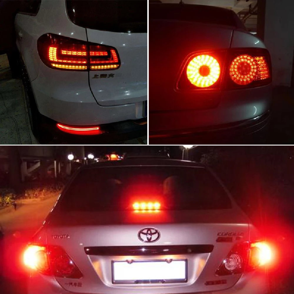 1/4/10 PCS P21W 1156 BA15S 1157 BAY15D COB หลอดไฟ LED เลี้ยวไฟสัญญาณ 12V 7000K สีขาวรถสํารองที่จอดรถเบรคโคมไฟ