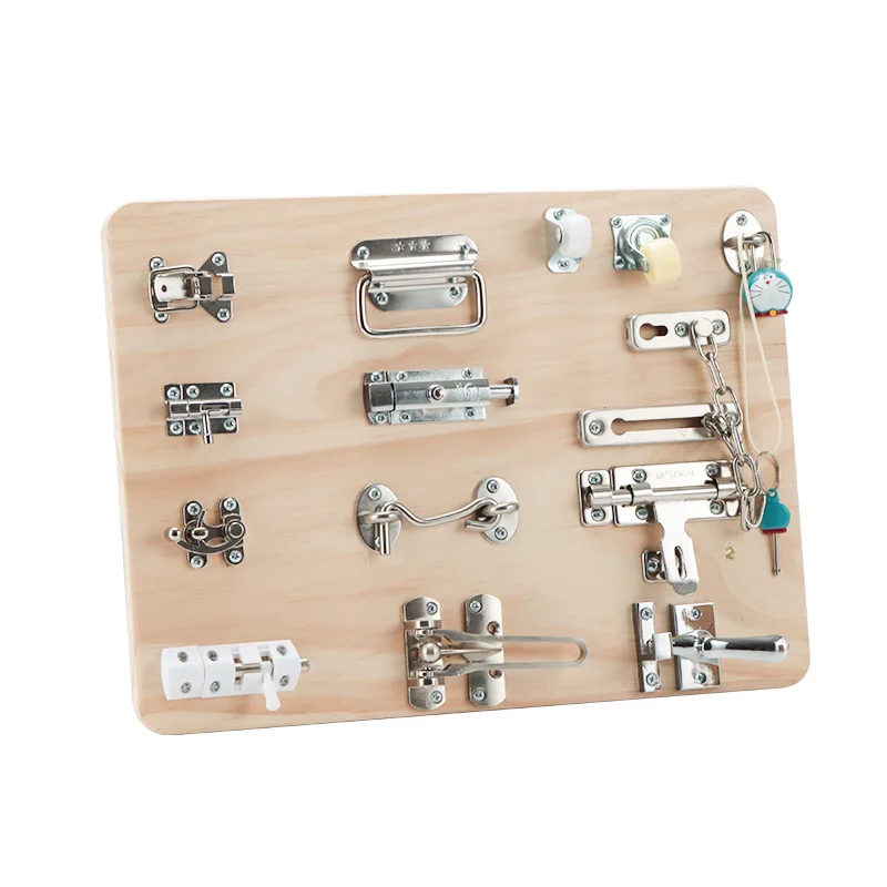 Bận Rộn Ban DIY Phụ Kiện Mở Khóa Chốt Cửa Đồ Chơi Cha Mẹ-Con Handmade Tương Tác Giáo Dục Montessori Cho Bé Cảm Giác Đào Tạo
