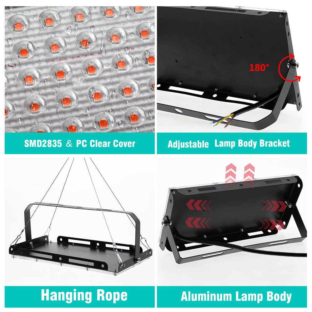 フルスペクトル LED 成長ライト 50 ワット 100 ワット模造太陽光植物ランプ温室水耕植物成長照明