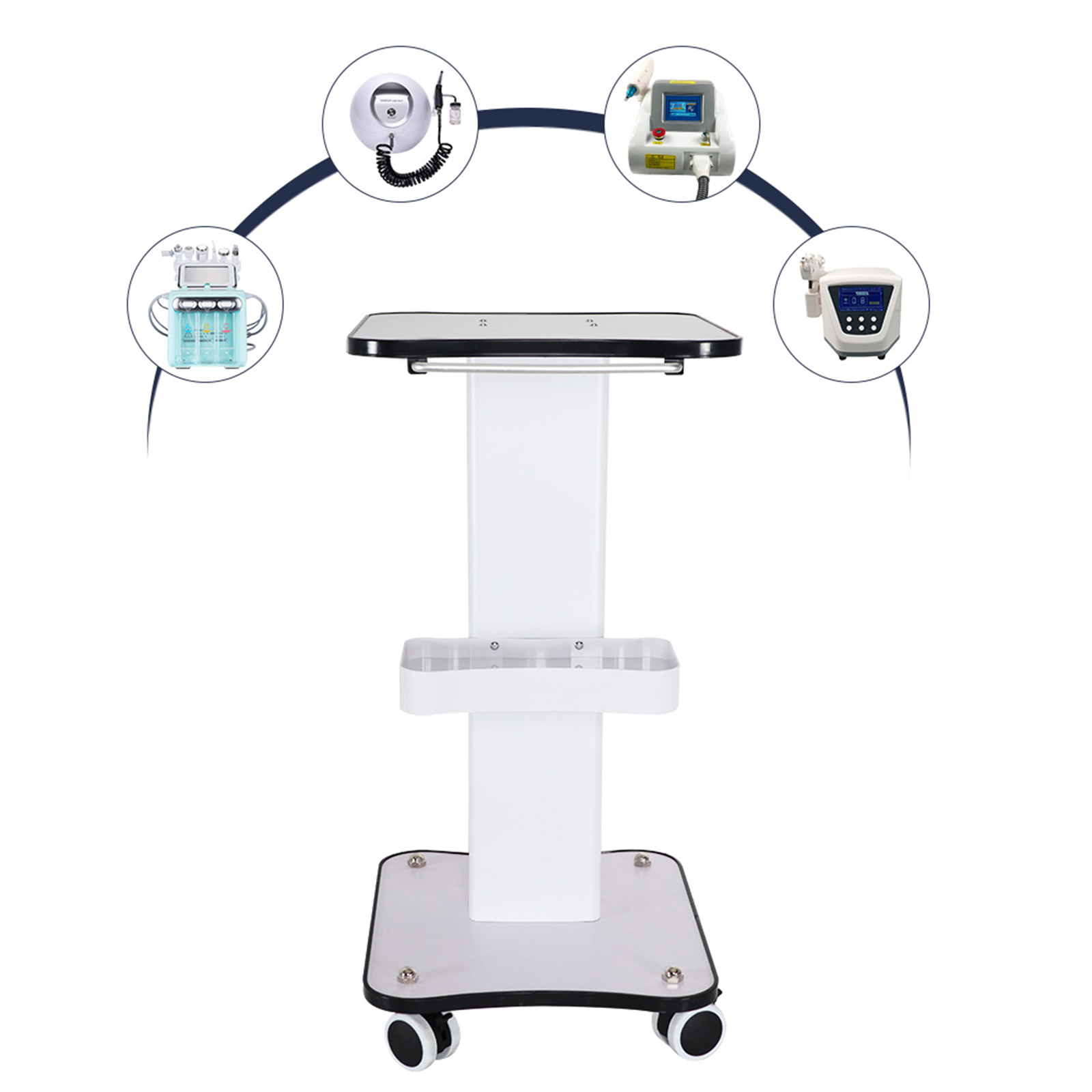 Maximale bequeme Salon Tisch Trolley Stand Rollwagen Beauty Rad Halfter Spa 40kg