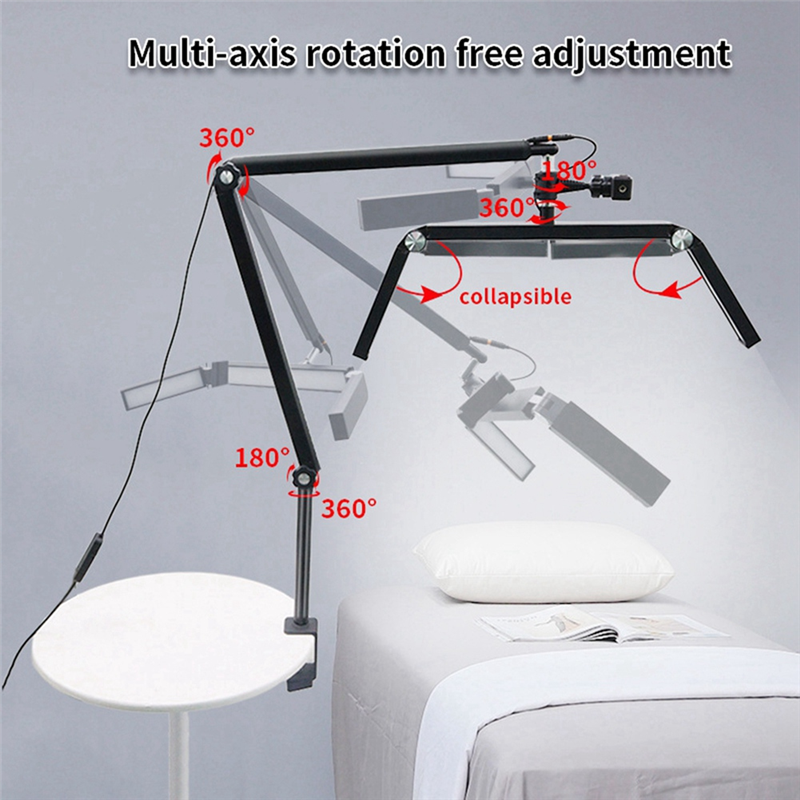 At14 26-Polegada lâmpada de cílios profissional 30w dobrável meia lua luz com braçadeira de mesa e controle remoto eua plug