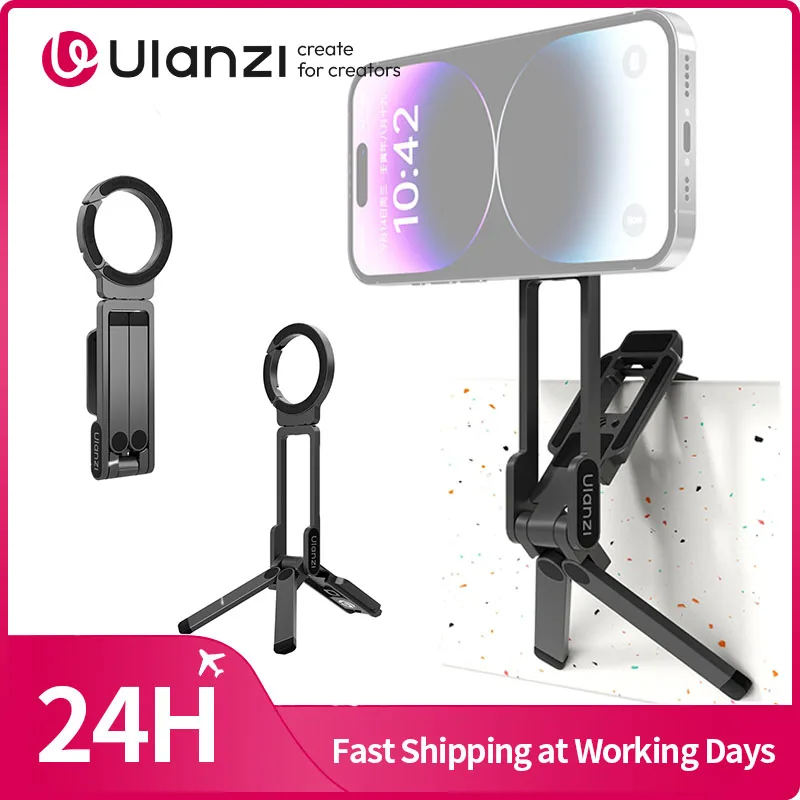 Ulanzi MA38 MagLock Подставка для телефона Магнитная подставка для телефона для iPhone 16, 15, 14, 13, со скрытым крючком для наклонных стен