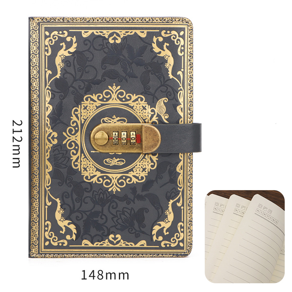 Cuaderno de contraseña Retro A5 con bloqueo, libro diario para estudiantes, cuaderno Vintage, Sub-bloqueo de contraseña, suministros, nuevo