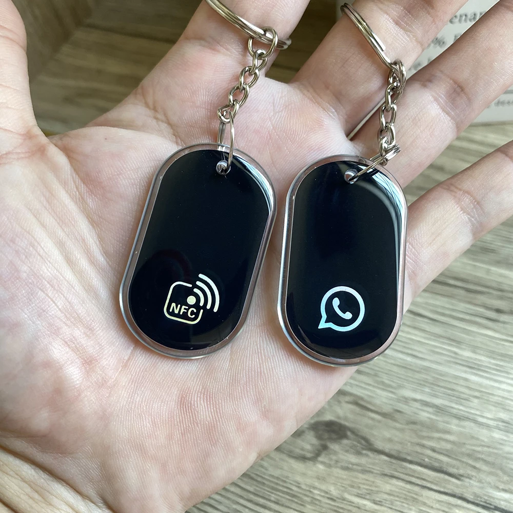 Increase Followers with NFC Tap Key Tag Card Epoxy Waterproof  Instagram Facebook WhatsApp NFC Keychain