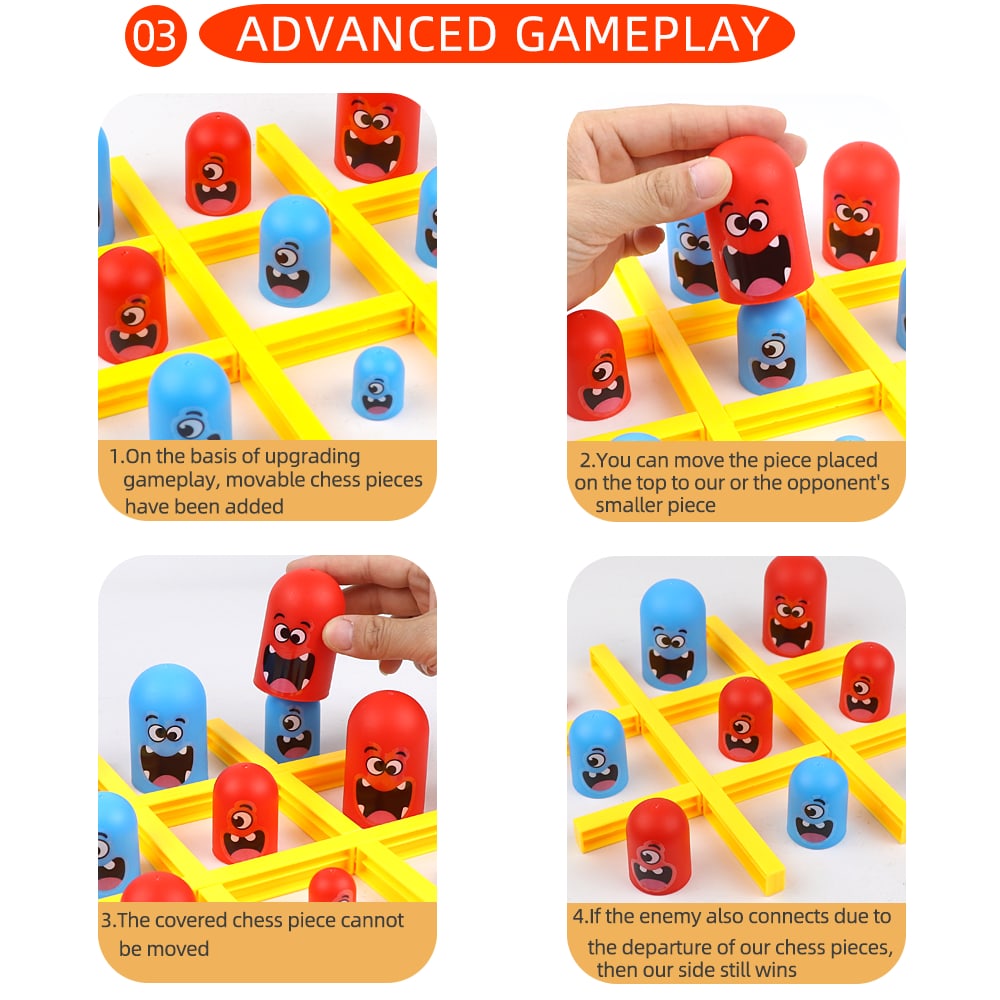Grappige Tafel Bordspellen Tic Tac Toe Intellectuele Grote Eten Kleine Schaken Interactieve Multiplayer Party Games Speelgoed voor Kinderen Volwassen