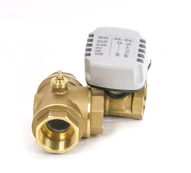 1/2" 3/4" 1" 1-1/4" 1-1/2" 3-Wege IP65 Wasserdichter motorisierter Kugelhahn 3-Draht 2 Control T/L Typ Messing Elektrischer Kugelhahn