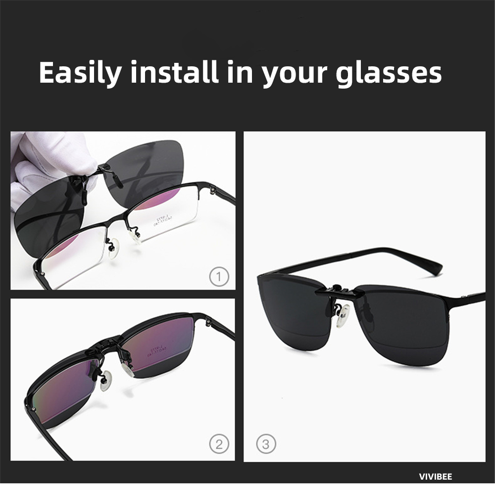 VIVIBEE, gafas de sol con Clip para conducir, gafas Unisex para hombres, gafas polarizadas para mujeres, visión nocturna, pesca, UV400, gafas de sol para exteriores