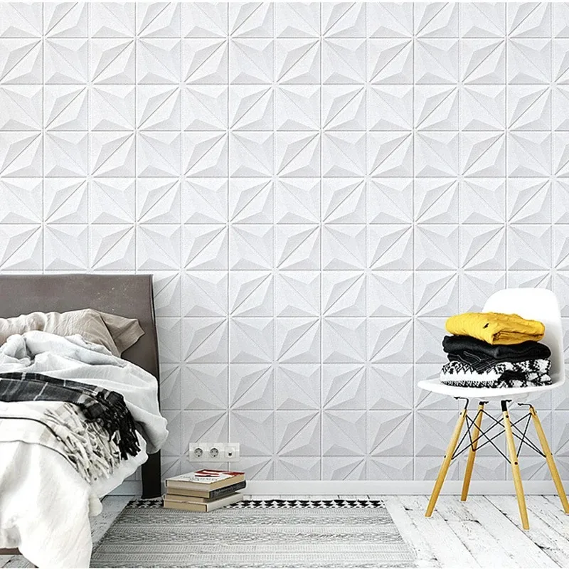 35*35 ซม.เพดานห้องนอน 3D สติ๊กเกอร์ติดผนังวอลล์เปเปอร์ตกแต่งห้อง Anti-collision พื้นหลังกันน้ํา Peel และ Stick ตกแต่ง ﻿
