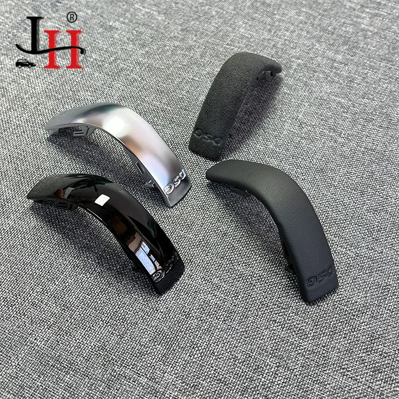 1PCS Chrome Matt With Leather Shift Knob Gear Side Cover DSG Emblem For VW Golf 6 7 R GTI Passat B7 B8 CC R20 Jetta MK6 GLI