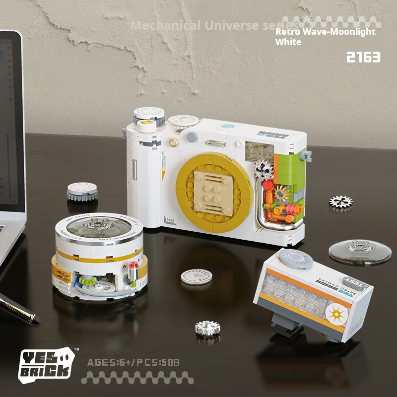 Kit de construção de câmera retrô, modelo de construção, conjunto de blocos de construção, ideia de presente colecionável, conjunto de construção para adultos e adolescentes