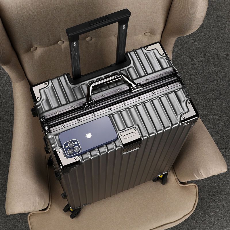 耐久性のあるアルミフレーム荷物旅行スーツケース 4 ウェイホイール付きメンズレディース学生機内持ち込みパスワード保護レザーボックス