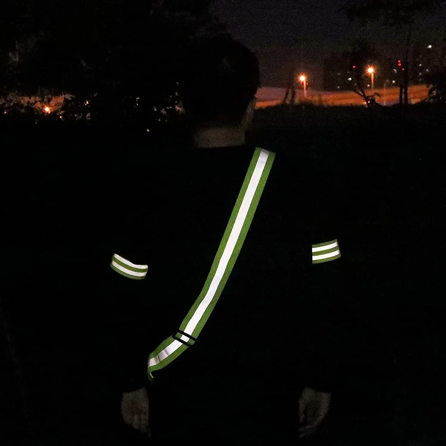 Reflective Sash Safety Shoulder Belt High Visibility Reflective Elasticated Strip Adjustable Visible Night Jogging Safety Belt