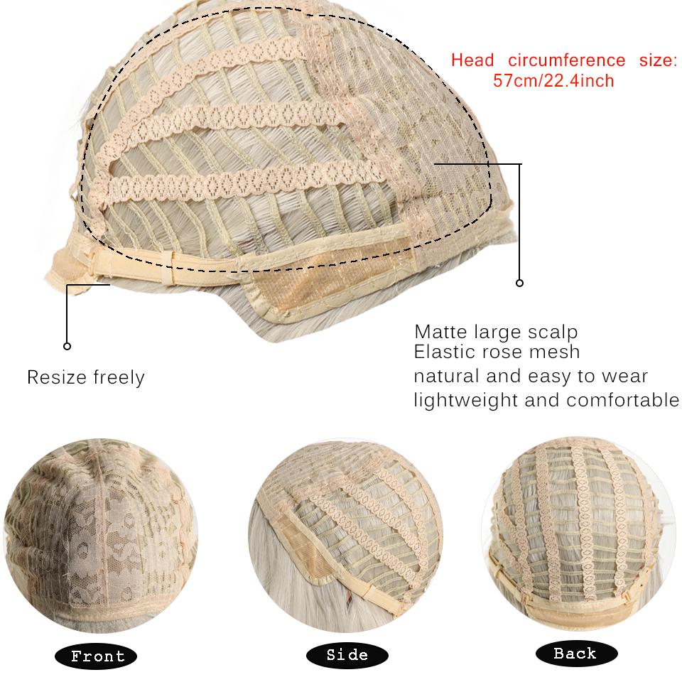 AOSI สีบลอนด์ Twin หางม้าเจ้าหญิงตัดผมสั้นธรรมชาติวิกผมสังเคราะห์กับ Bangs สําหรับผู้หญิงทนความร้อนคอสเพลย์ Lolita ผม