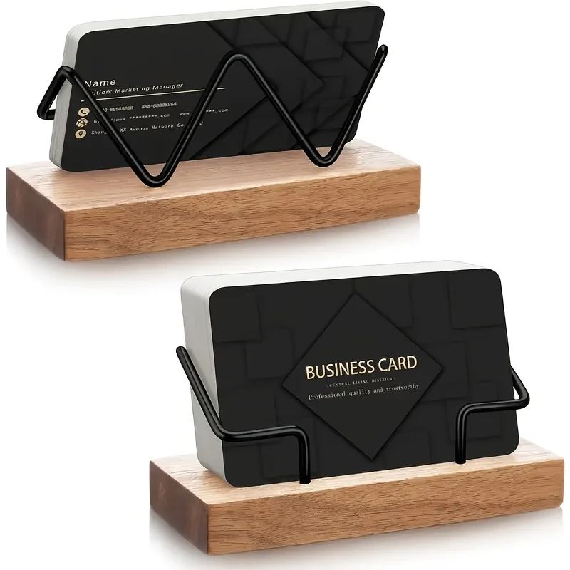 1 PC ไม้นามบัตรสําหรับโต๊ะไม้นามบัตรขาตั้งโปสการ์ดสําหรับ Office Home Desktop