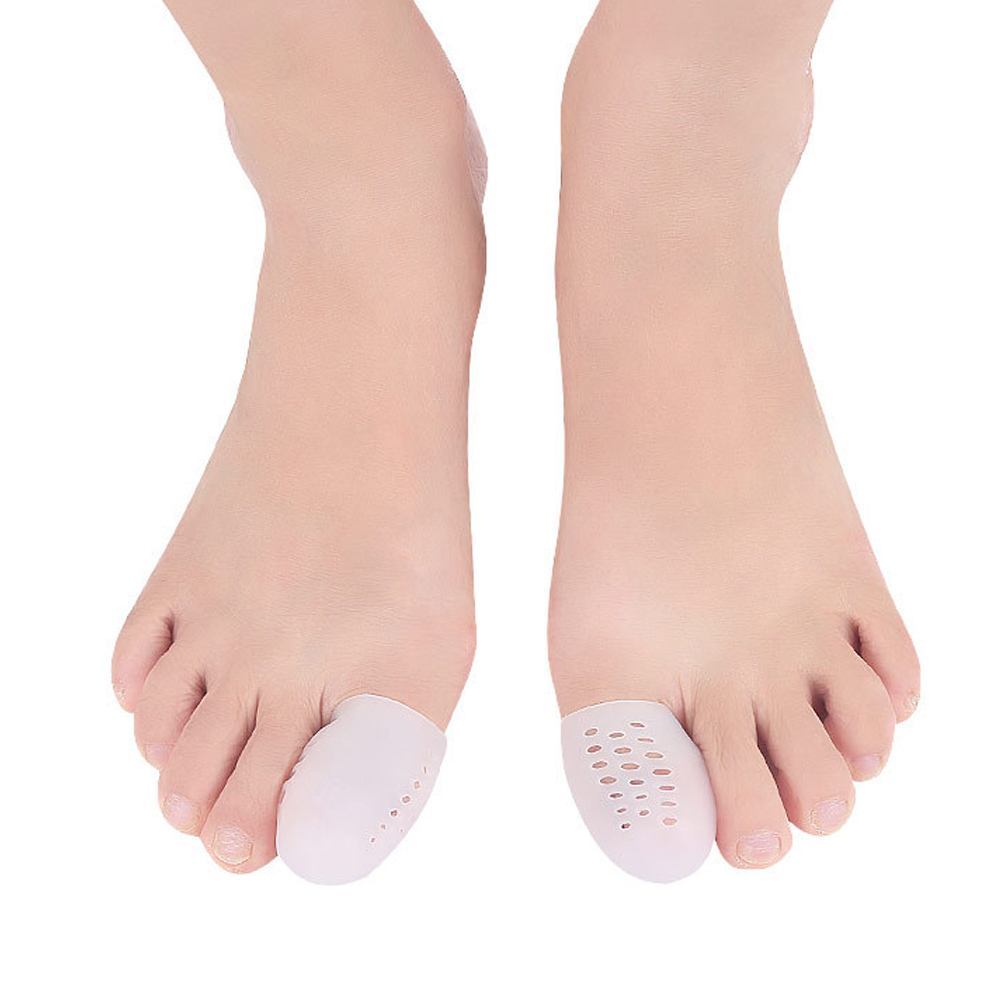 2 pezzi puntali in silicone anti-attrito traspiranti prevengono vesciche puntali protezioni per la cura del piede protezione delle dita dei piedi