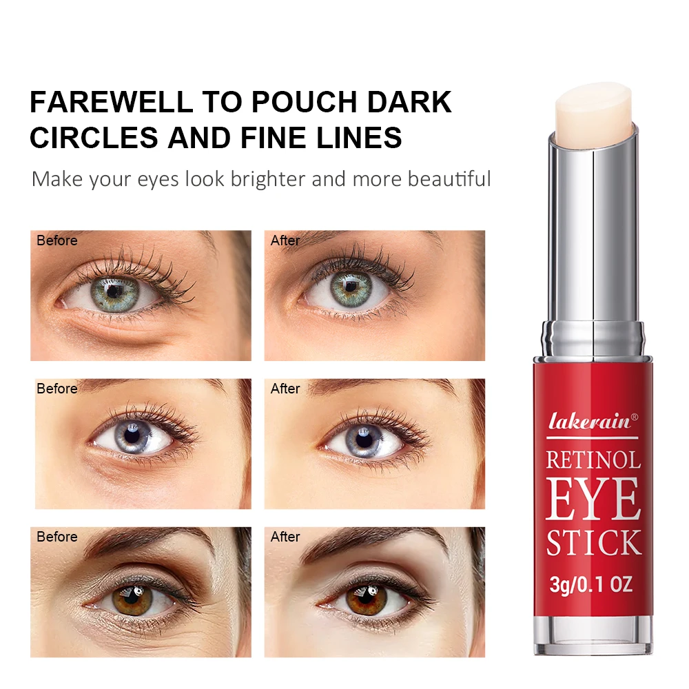 ครีมบํารุงรอบดวงตาต่อต้านริ้วรอย Stick Retinol ลบ Eye กระเป๋า Dark Circles Anti Aging Lifting Whitening Moisturizing Brighten Eye Primer