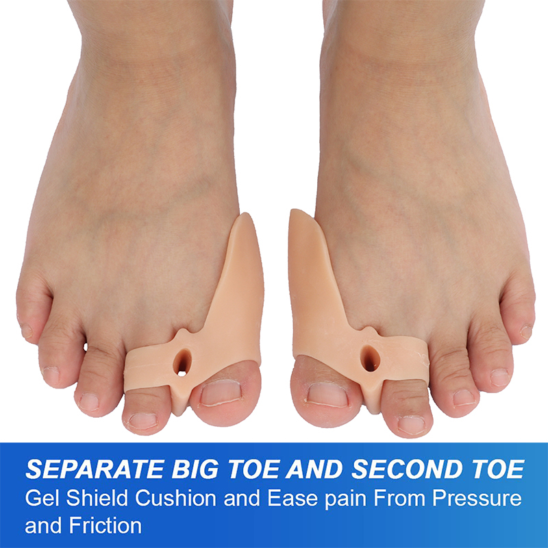 Pexmen 2/4Pcs Gel Bunion Cushions Protectors Sport Bunion Pad Toe Spacer set Bunion Corrector with Separator for Big Toe
