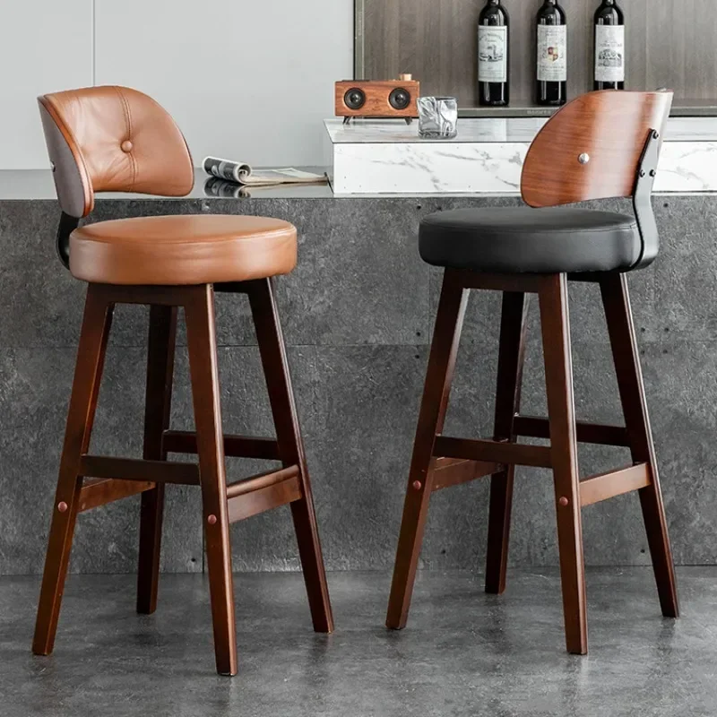 Hoker Sgabelli da bar alti Sedia Sgabello girevole di design Cucina Manicure Sedie dal design moderno Mobili nordici alti in legno Poltrona