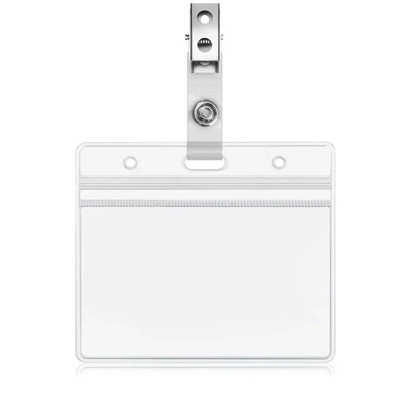 Nhựa PVC Trong Suốt Thẻ Tay Bao Kinh Doanh Làm Việc Chứng Minh Thư Giá Đỡ Huy Hiệu Túi Bus Túi Ngực Nhân Viên Làm Việc Để Thẻ Huy Hiệu ốp Lưng