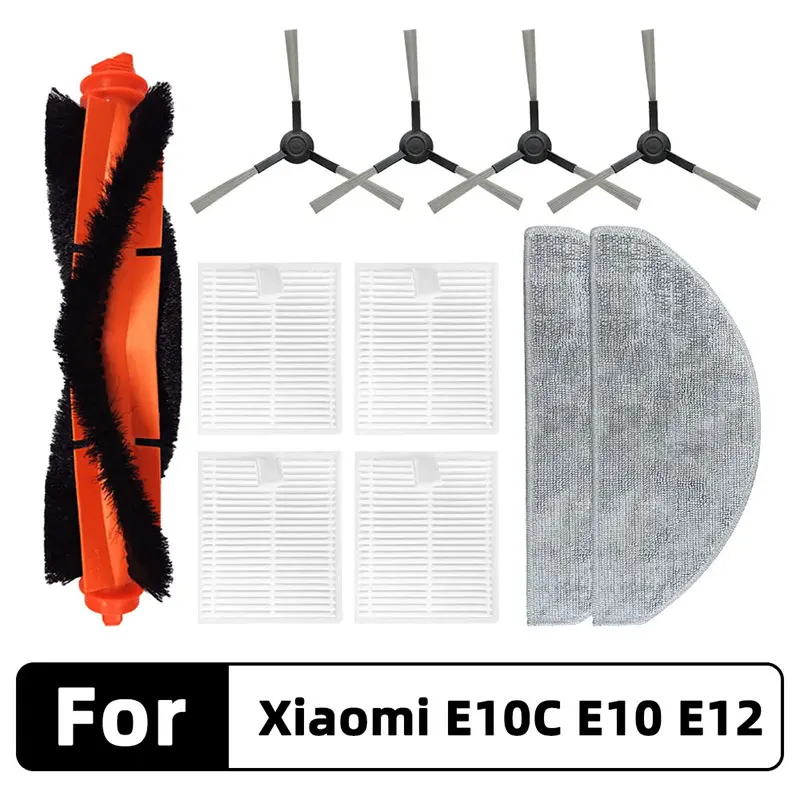 Подходит для робота-пылесоса Xiaomi E10 E10C E12 B112/3C Plus C103, запасные части, аксессуары, основная боковая щетка, фильтр, швабра