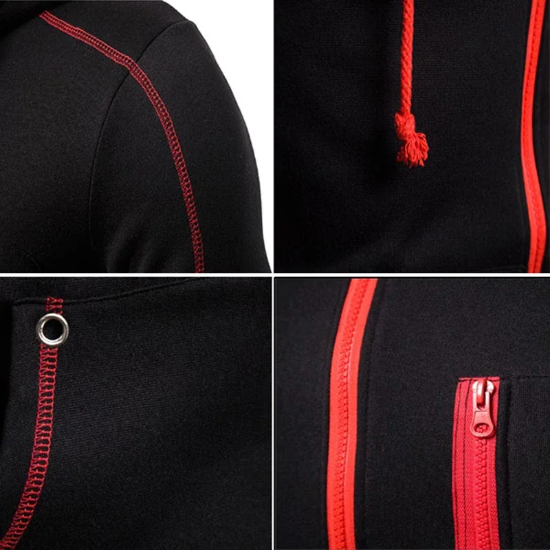 Herbst Winter Beliebter Herren-Trainingsanzug Reißverschluss Kapuzenjacke + Laufhose 2-teiliges Set Fast and Furious Print Freizeitmantel Kleidung