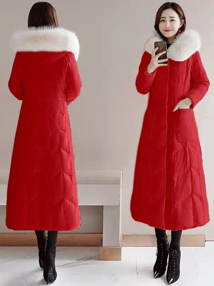 Lange Warme Kunstpelz Mit Kapuze Parkas Chaquetas Winter Chic Baumwolle Gepolsterte Winter Kalten Mantel Jaquetas Stepp Abrigos Chaquetas Neue