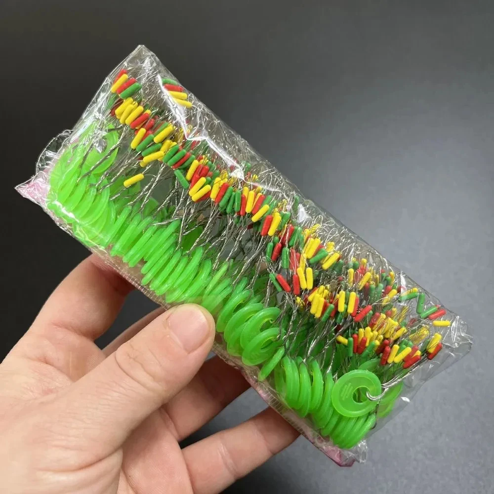 600 Uds 100 grupos flotador tapón de goma pesca Bobber tapón flotador ovalado frijol espacio línea de pesca accesorios de aparejos