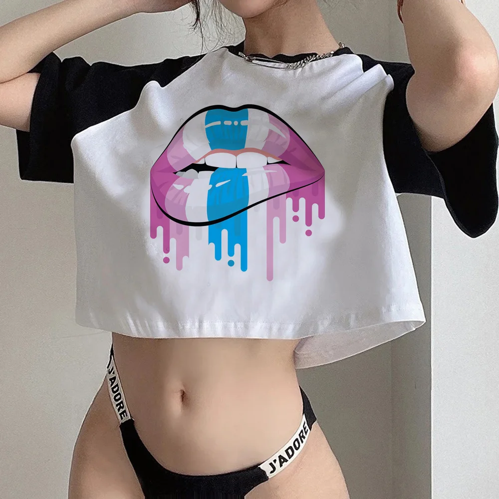Femboy フェアリーコア ゴス クロップ トップ女性ゴシック マンガ韓国ファッション グラフィック t シャツ クロップ