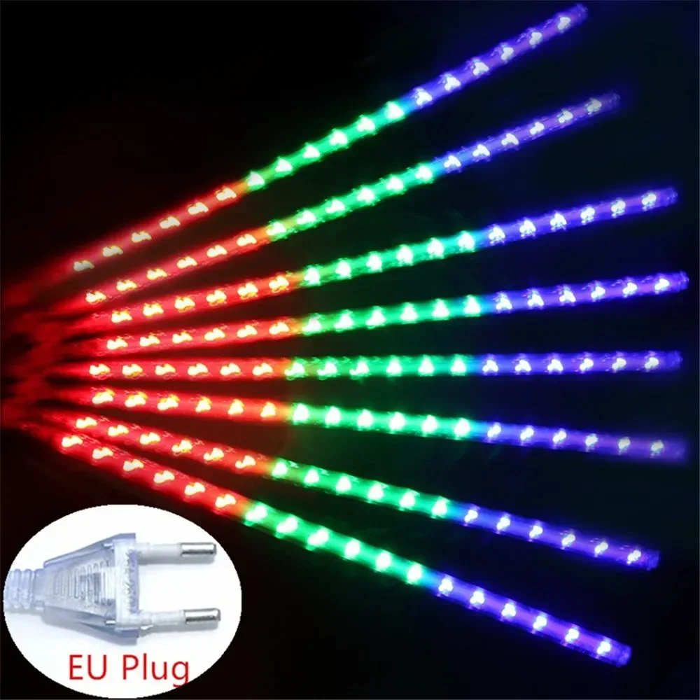 30 cm LED-Meteorschauer-Regenlichter, wasserdicht, fallender Regentropfen, Lichterkette für Urlaub, Party, Terrasse, Dekoration
