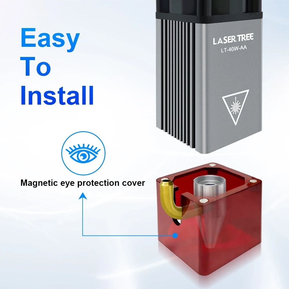LASER TREE 4W 5W Power Laser Module 450nm TTL Blue Light Laser Head for Laser Engraving Cutting Wood DIY Tools