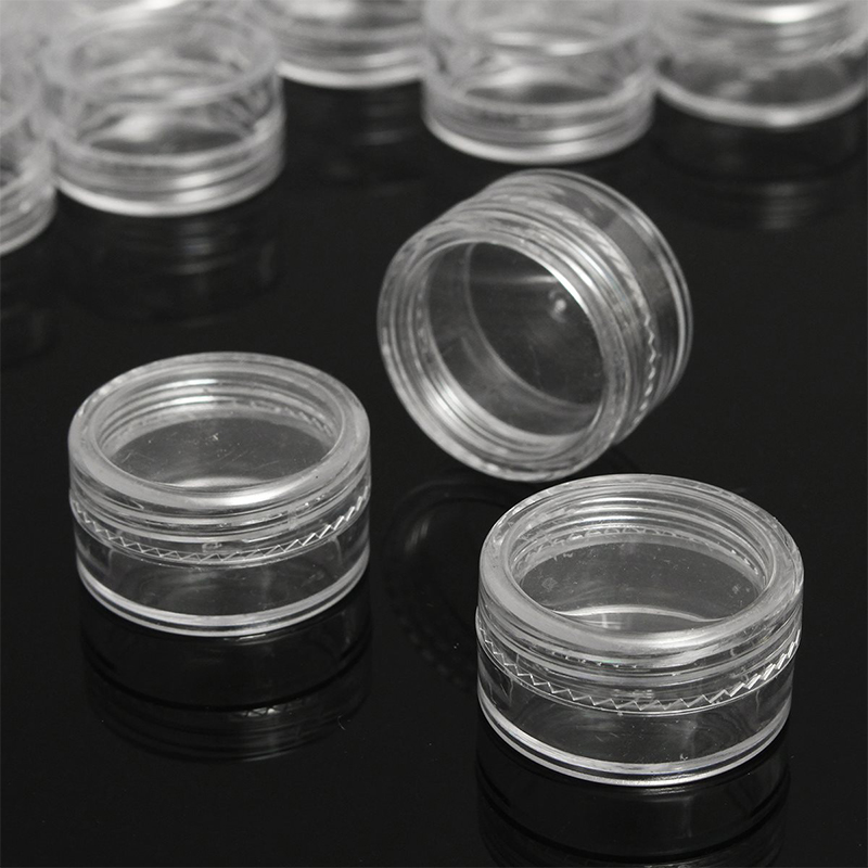 50 stücke 5g Probe Klare Creme Jar Mini Kosmetische Flaschen Behälter Transparent Topf Für Nagel Kunst Kleine Klare Dose zinn Für Balsam