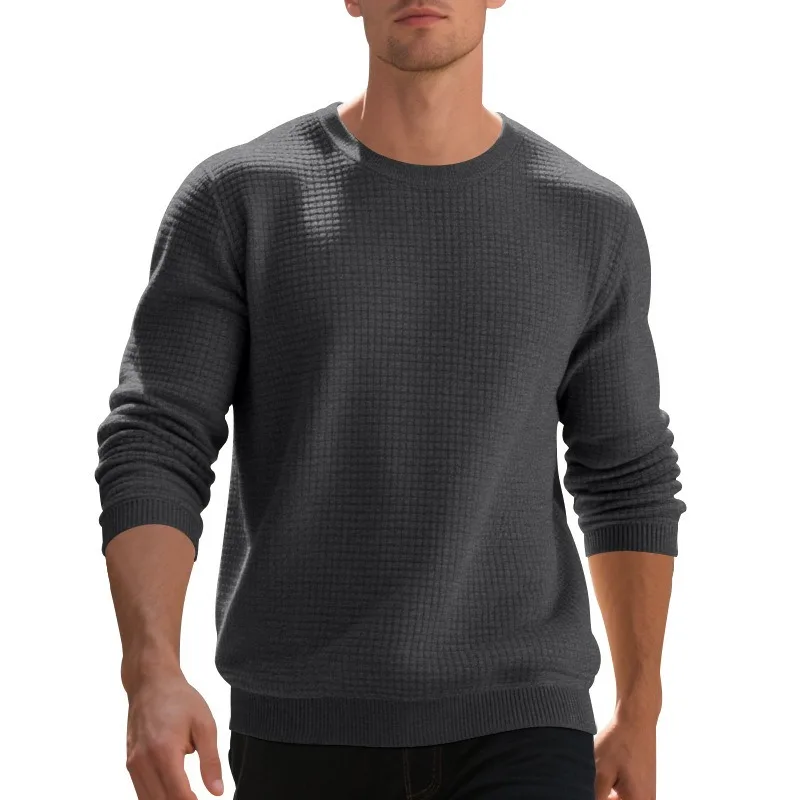 Sudaderas con cuello redondo para hombre, Jersey grande de Color sólido, prendas de vestir exteriores, camisetas para correr al aire libre, ropa de calle informal, Top básico