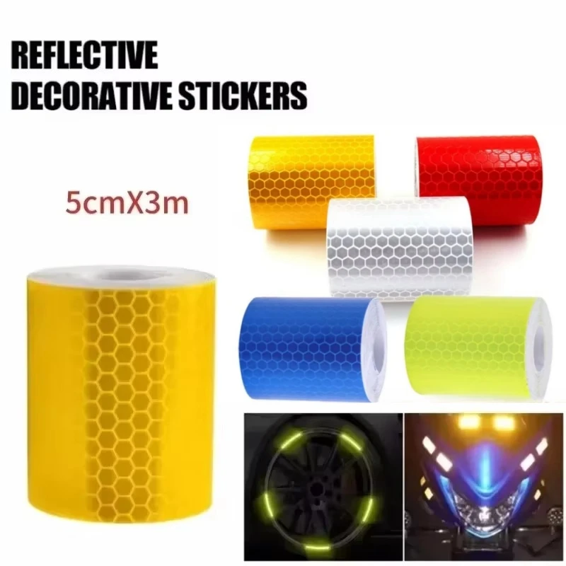 Cinta reflectante para coche, pegatina de advertencia de seguridad para coche, cinta protectora reflectora, película de tira para camiones, pegatinas para motocicletas y automóviles