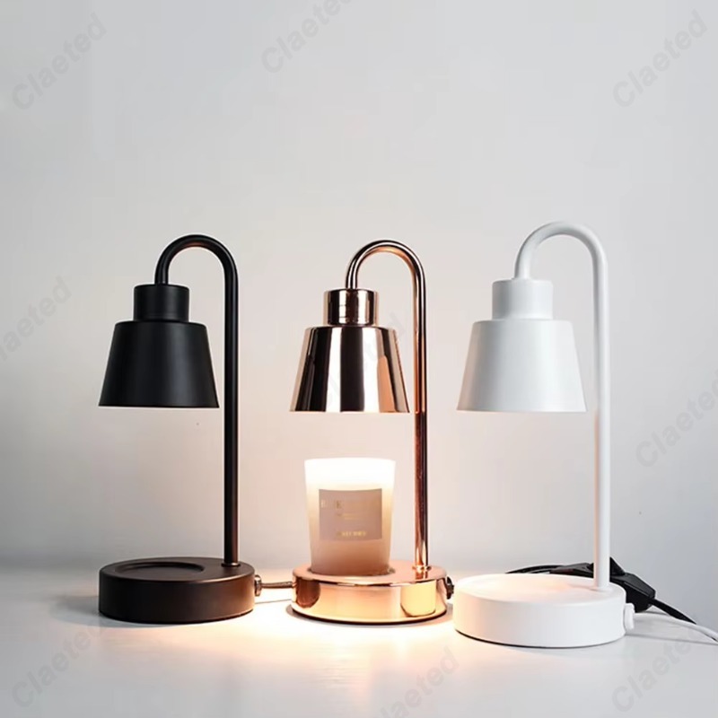 Vela elétrica derretendo lâmpada de mesa retro vela aquecimento lâmpada segura derreter luz mais quente interruptor escurecimento para decoração do quarto