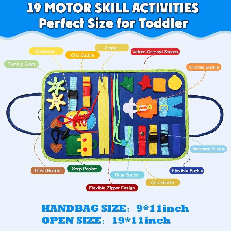 Sensory Busyness Felt Board Montessori Toys Preschool Learning Education Travel Activities Boys Fine Motor Skills