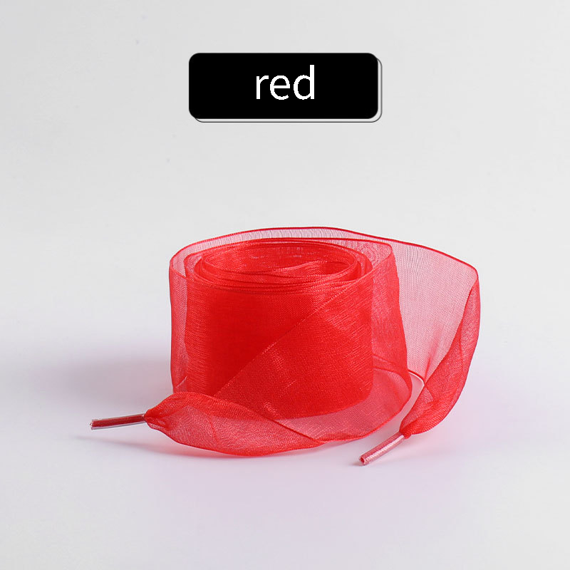 Lacci di seta piatti più larghi da 4 cm Lacci in filato di chiffon moda Scarpe da ginnastica Lacci in corda per scarpe 100/120/140/160CM Accessori per scarpe