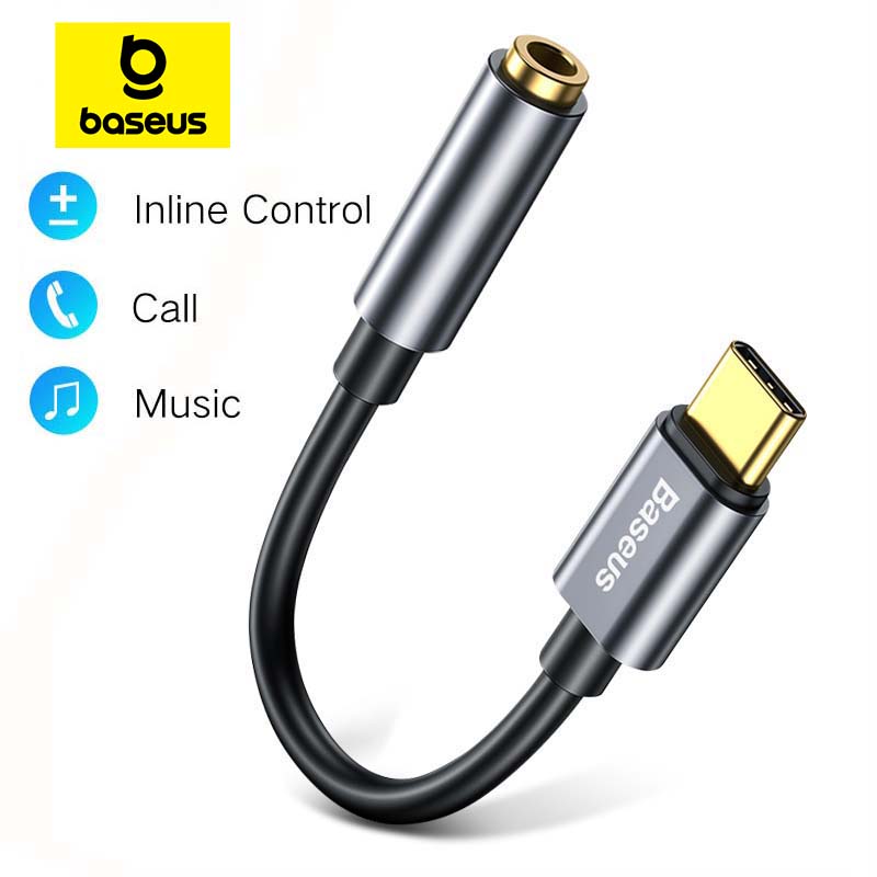 Baseus tipo C a conector para auriculares de 3,5mm, Cable auxiliar USB C, adaptador para auriculares, cable de Audio con conector 3,5 para Huawei P20 Xiaomi Mi 10
