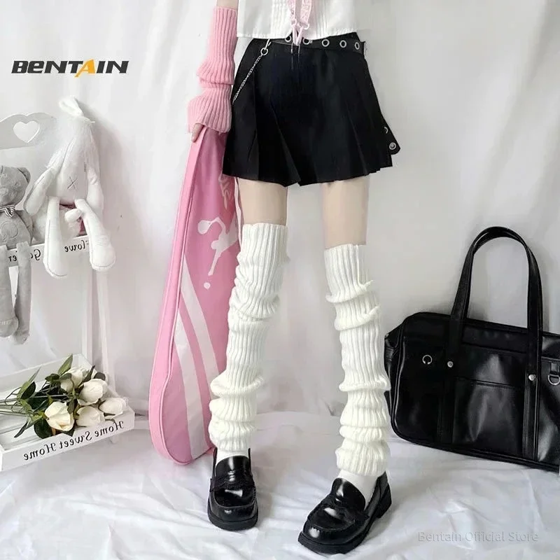70Cm Kéo Dài Giữ Nhiệt Nữ Lolita Vớ Dài JK Trường Cao Đẳng Phong Cách Dệt Kim Ấm Tất Mùa Thu Đông Trên Đầu Gối giày Bít