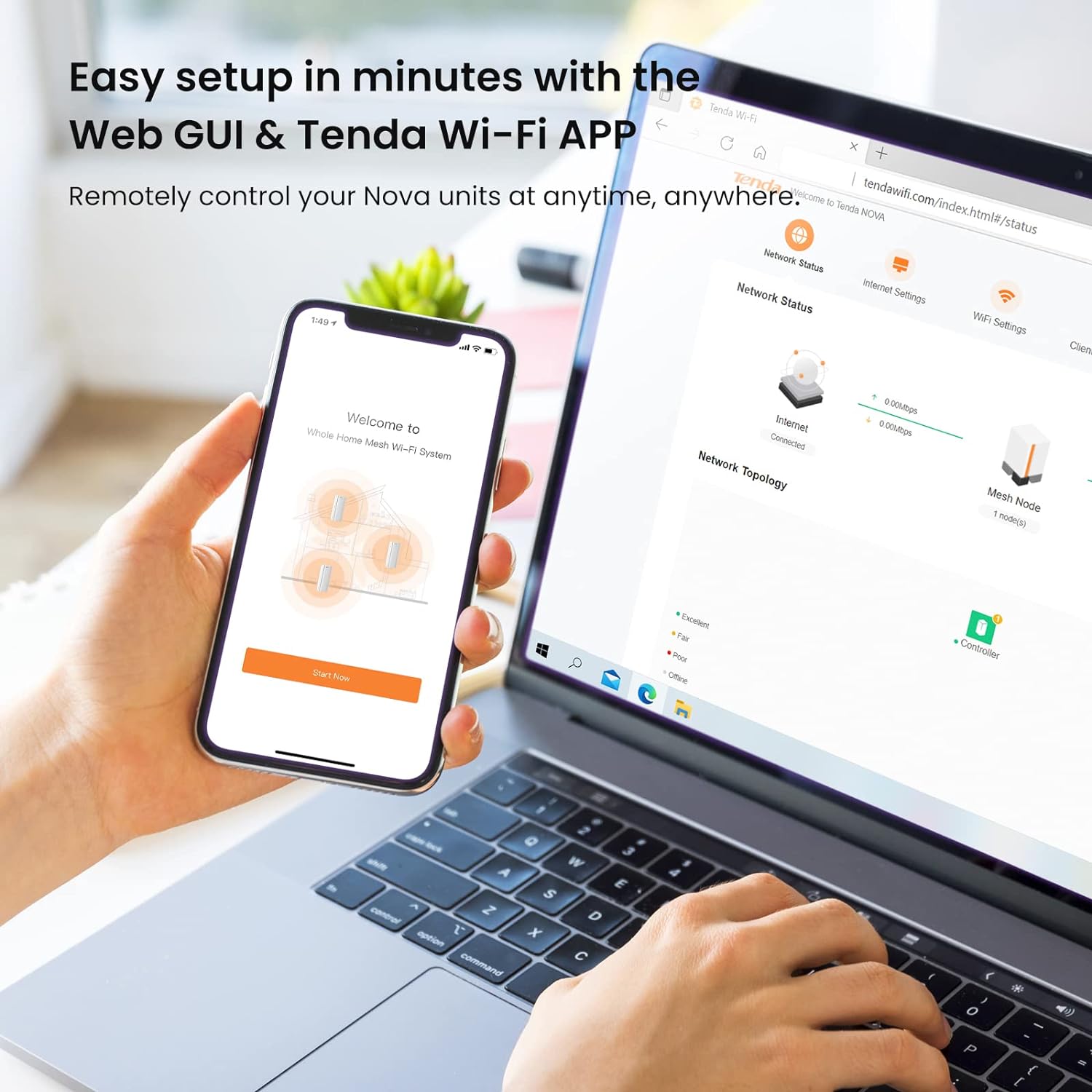 Tenda-Sistema de malla AX3000 WiFi6 EM/MX12, enrutador inalámbrico de malla de Wi-Fi6, enrutador WiFi de hasta 7000 pies cuadrados Extensor de rango Wifi Mesh 6