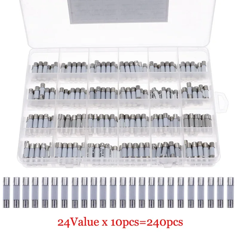 クイックブローセラミックヒューズ,250v,0.1a,0.25a,1a,2a,2.5a,3a,3.15a,4a,5a,6a,6.3a,8a,10a,15a,16a,20A 30a、5x20mm