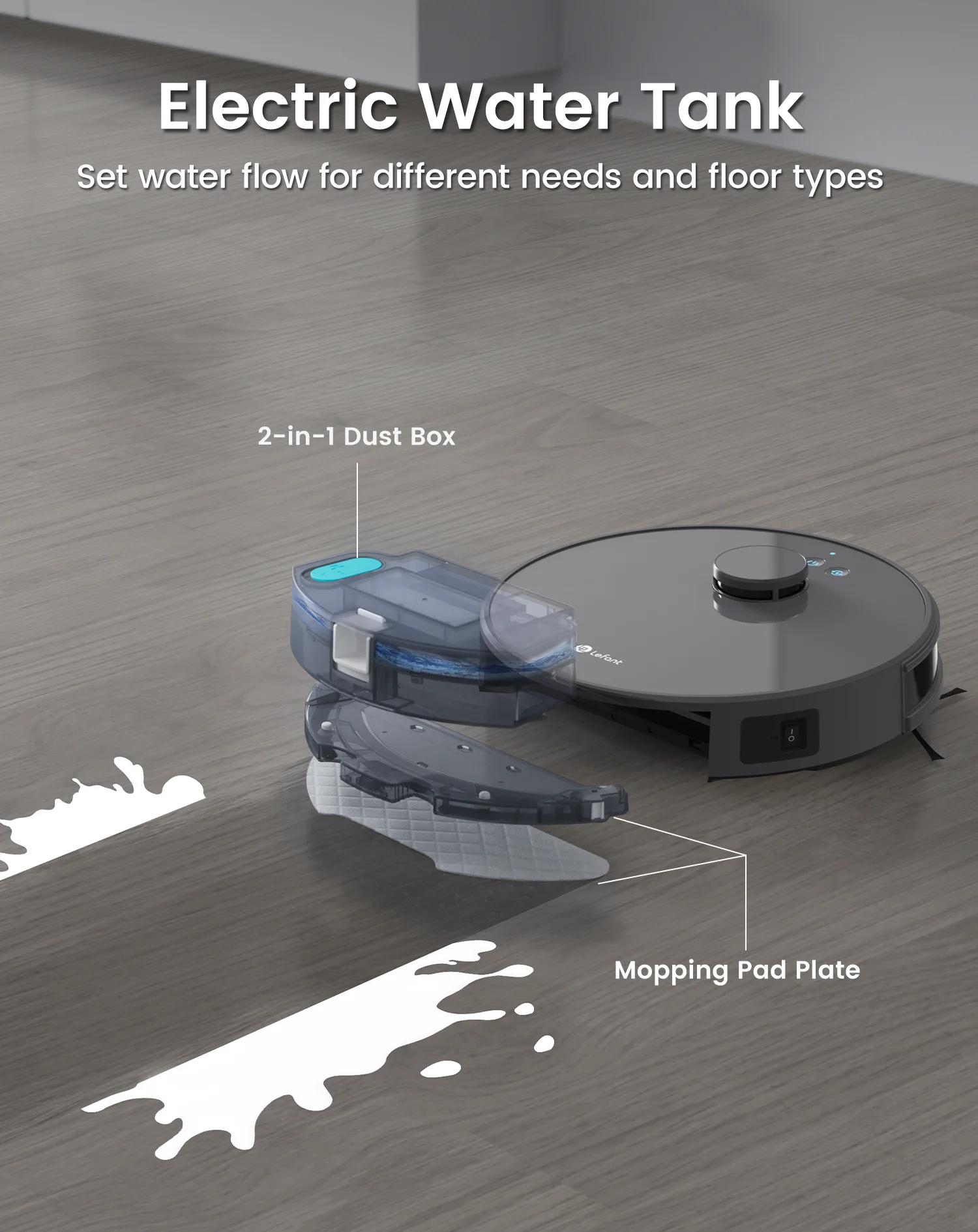 Lefant M1 Roboter-Staubsauger mit Mopp, LDS-Lidar-Navigation, 4000 Pa, intelligente geplante Kartierung, Heim-Bodenwasch-Teppich, Tierhaare