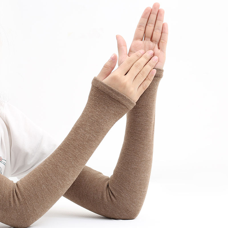 Brazalete cálido de Cachemira para mujer, brazalete alargado para otoño e invierno, manga para conducir, protector de codo de manga falsa más gruesa