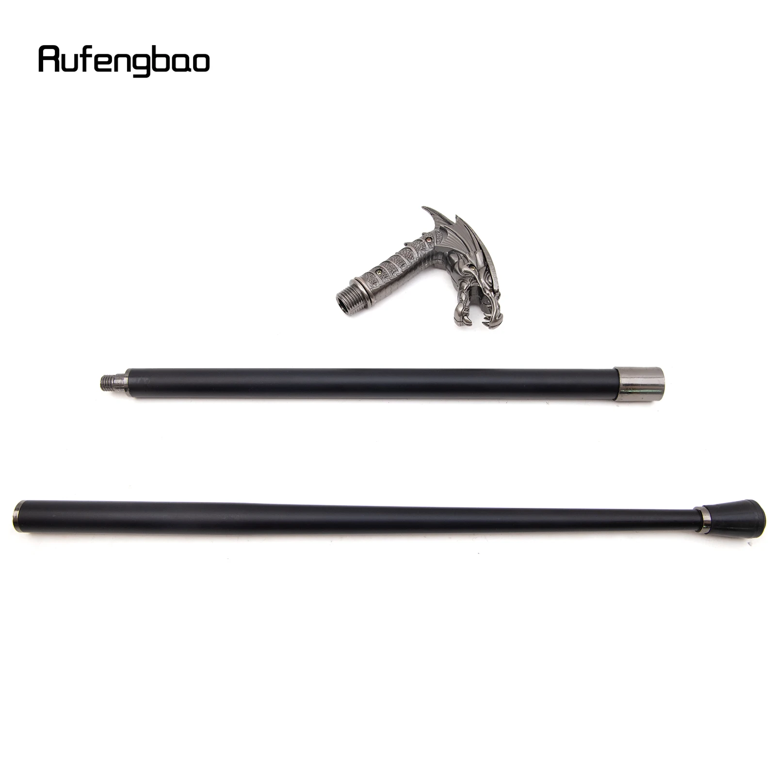 Asa de prata cabeça de dragão moda bengala decorativa vara cospaly festa vintage moda cosplay cana crosier 91cm