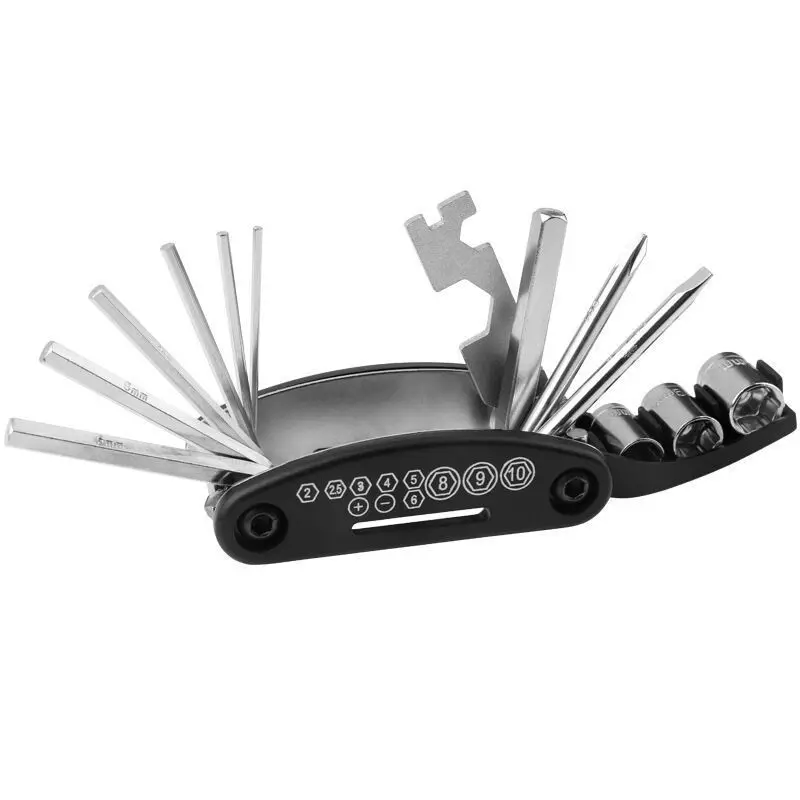 Bicycle repair tool, repair combination, tire repair tool, multifunctional folding repair tool, wrench set