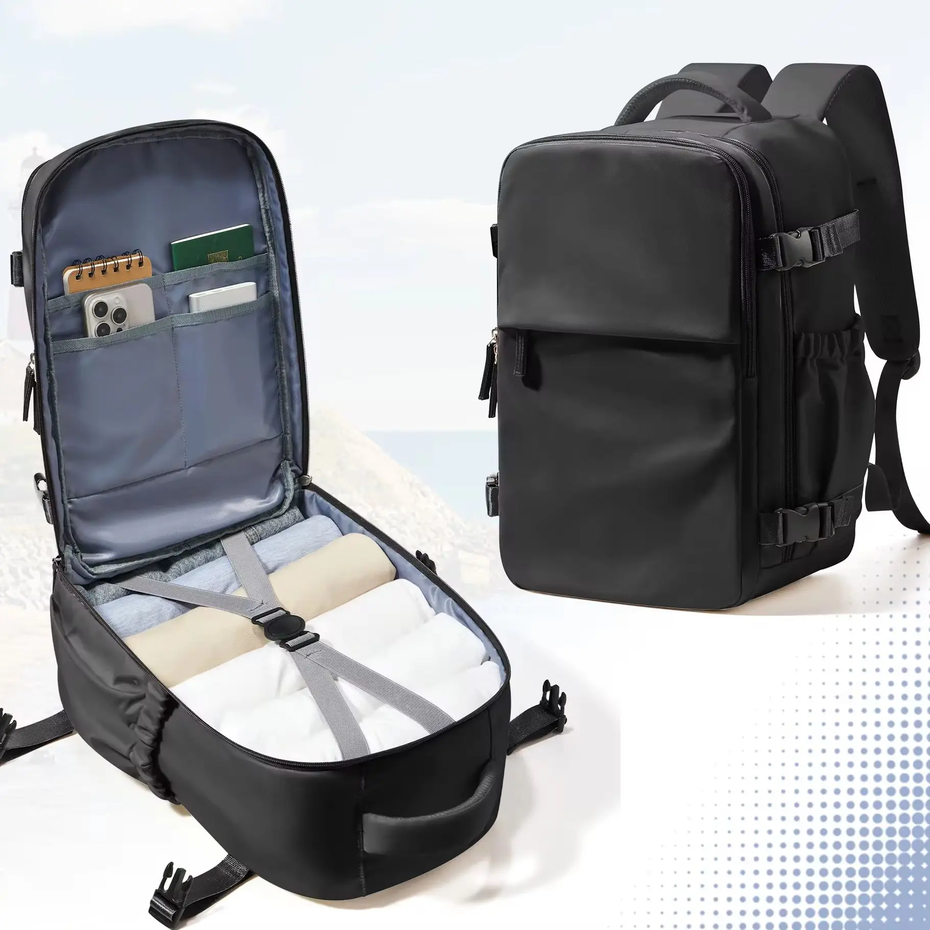 Mochila de viaje para mujeres y hombres, mochila de negocios, bolsa para ordenador portátil, mochila escolar universitaria, mochila de cabina impermeable Wizzair 40x30x20