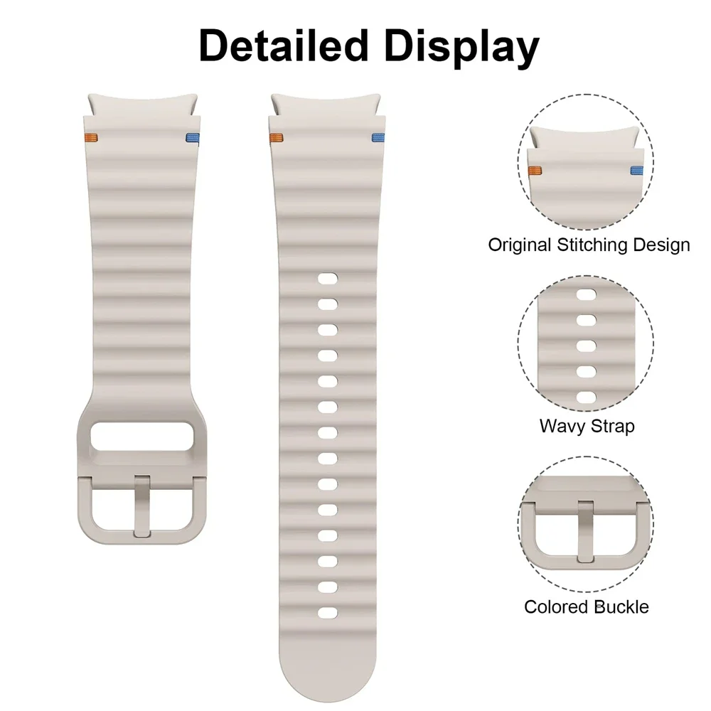 Cinturino originale per Samsung Galaxy watch 7 6 5 4 44mm 40mm/FE/Pro/classic Bracciale sportivo in silicone correa Galaxy watch 7 Strap