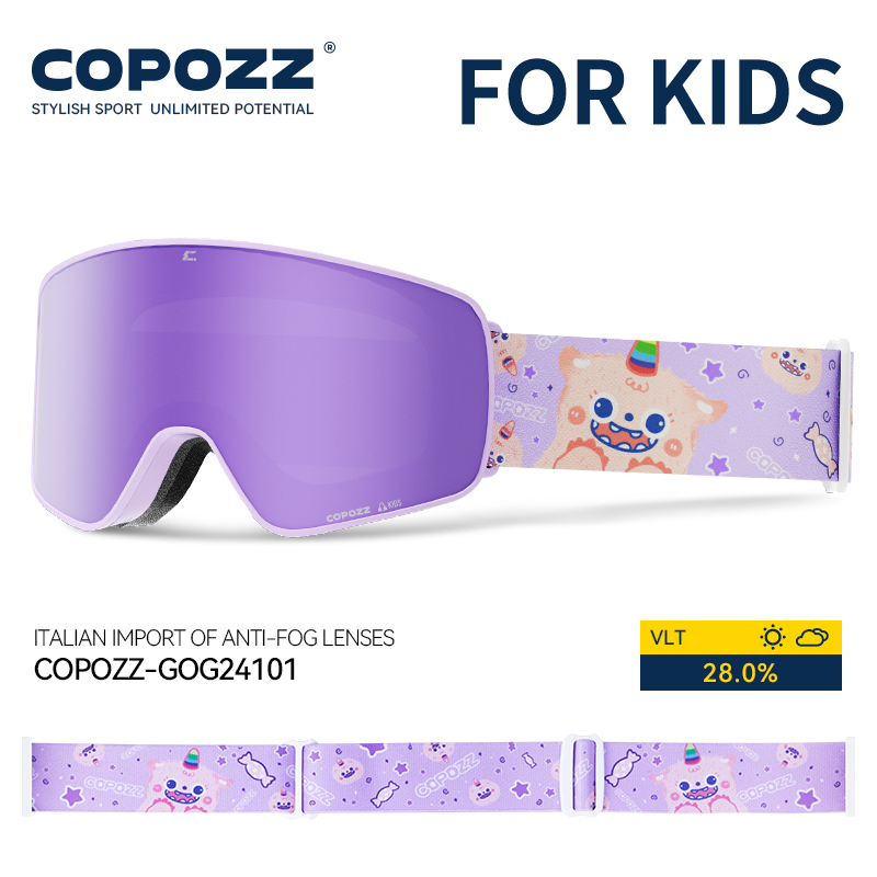 COPOZZ магнитные детские зимние лыжные очки 2s быстросменные двухслойные лыжные очки противотуманные очки для сноуборда для детей