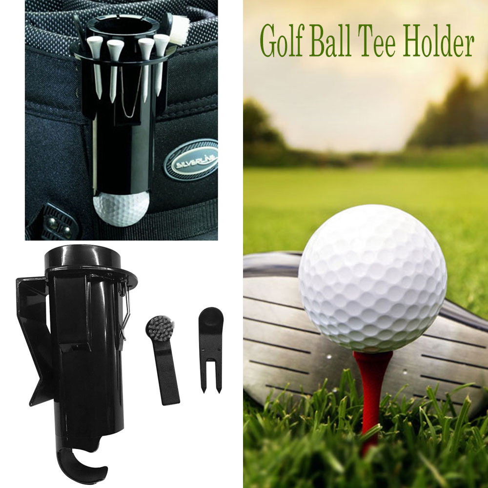ใหม่แบบพกพา Golf Ball Tee Holder Pro คลิปแคดดี้แปรงไนลอน Divot ทำความสะอาดเครื่องมือแปรง Drop Ship