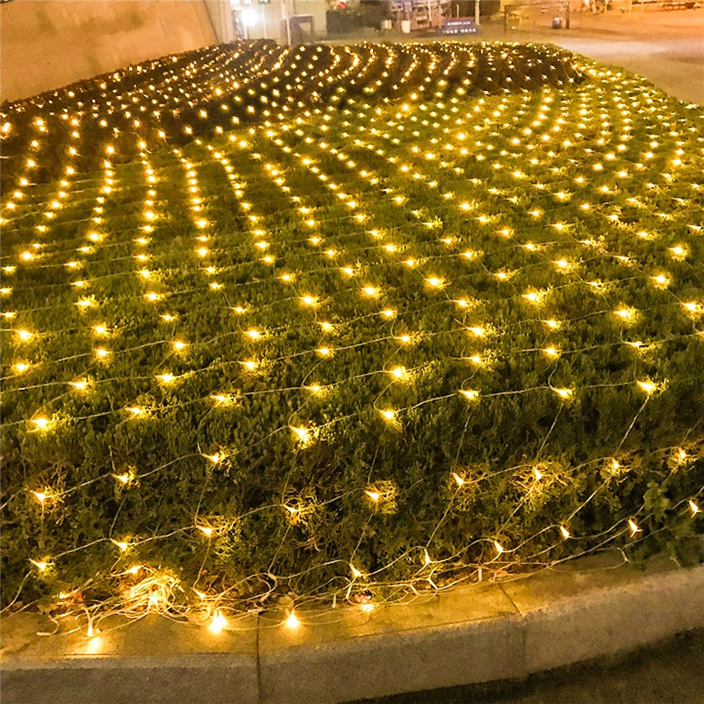 220 V Outdoor Weihnachten Net Lichter 8 Modi LED Mesh String Licht Anschließbare Lichterkette Garten Baum Hochzeit Party Dekorationen